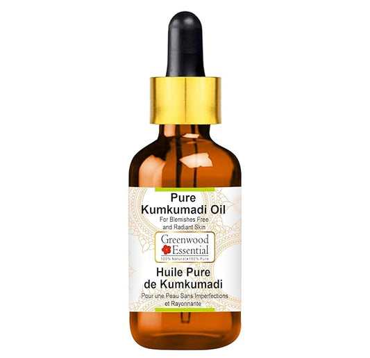 Pure Kumkumadi Oil For Blemishes Free and Radiant Skin with Glass Dropper Premium Therapeutic Grade for Hair, Skin & Aromatherapy 30ml (1 oz)