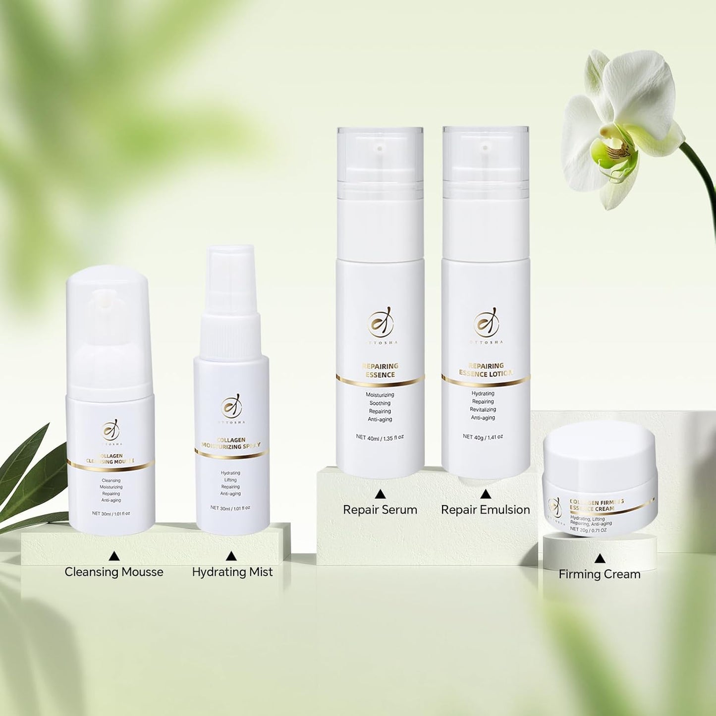 Bioactive Collagen Skincare Kit All In One for Travel Cleaning,Hydrating,Soothing,Repairing,Revitalizing,Anti-aging