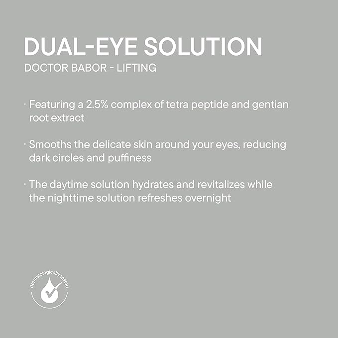 BABOR DOCTOR Lifting Rx Dual Eye Solution, Morning & Night Eye Cream, Day Boost Complex Smooths & Firms, Night Recharge Complex Reduces Dark Circles & Under-Eye Bags, Target Crow's Feet & Wrinkles
