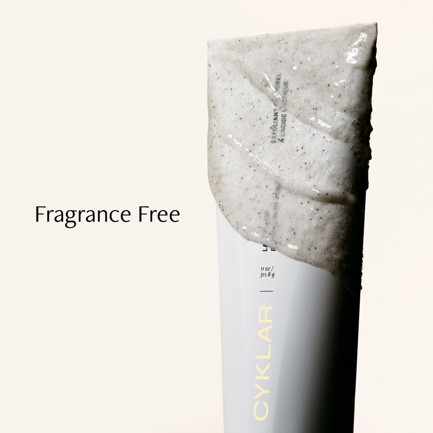 Cyklar Lactic Acid Foaming Body Polish – Exfoliating Body Wash with Chemical & Physical Smoothers – Includes Glycerin Hydration, Mandelic Acid & Volcanic Pumice. Fragrance-Free, 11 fl oz