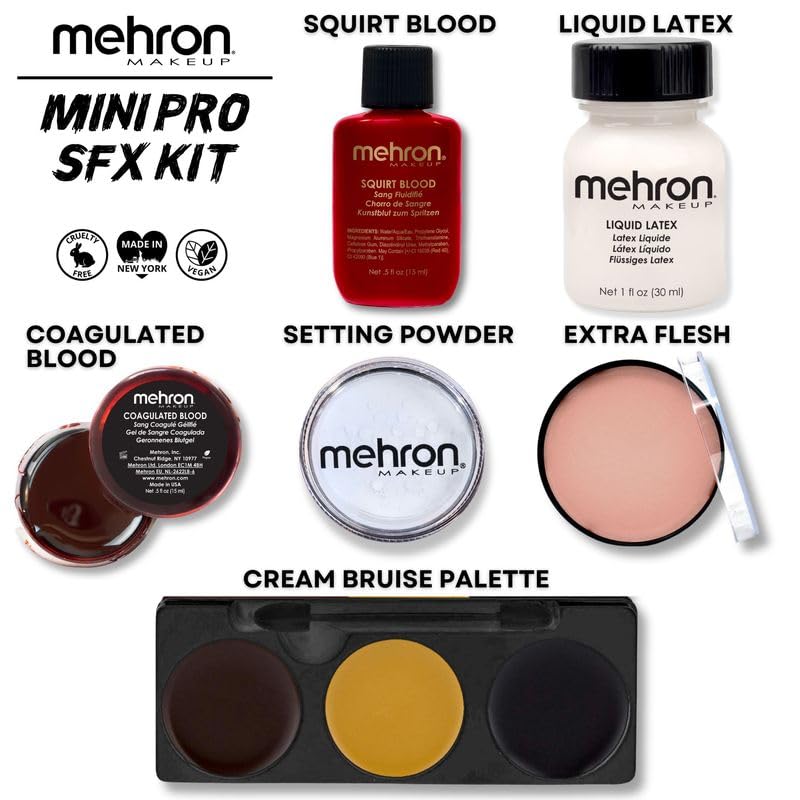 Mehron Special FX Mini-Pro Makeup Kit | Professional SFX Makeup for Halloween, Cosplay, Stage & Film | Made in USA | Complete Kit with Tools & Instructions