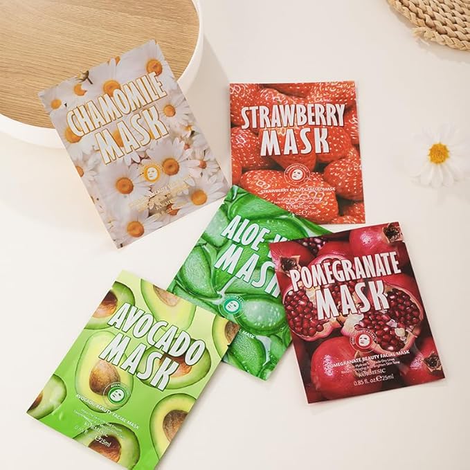 Facial mask Moisturizing face Mask - 10 Sheets, Deep Hydration, Improves Dry Skin, Sheet Mask, skincare for All Skin Types (10PCS, MIX)