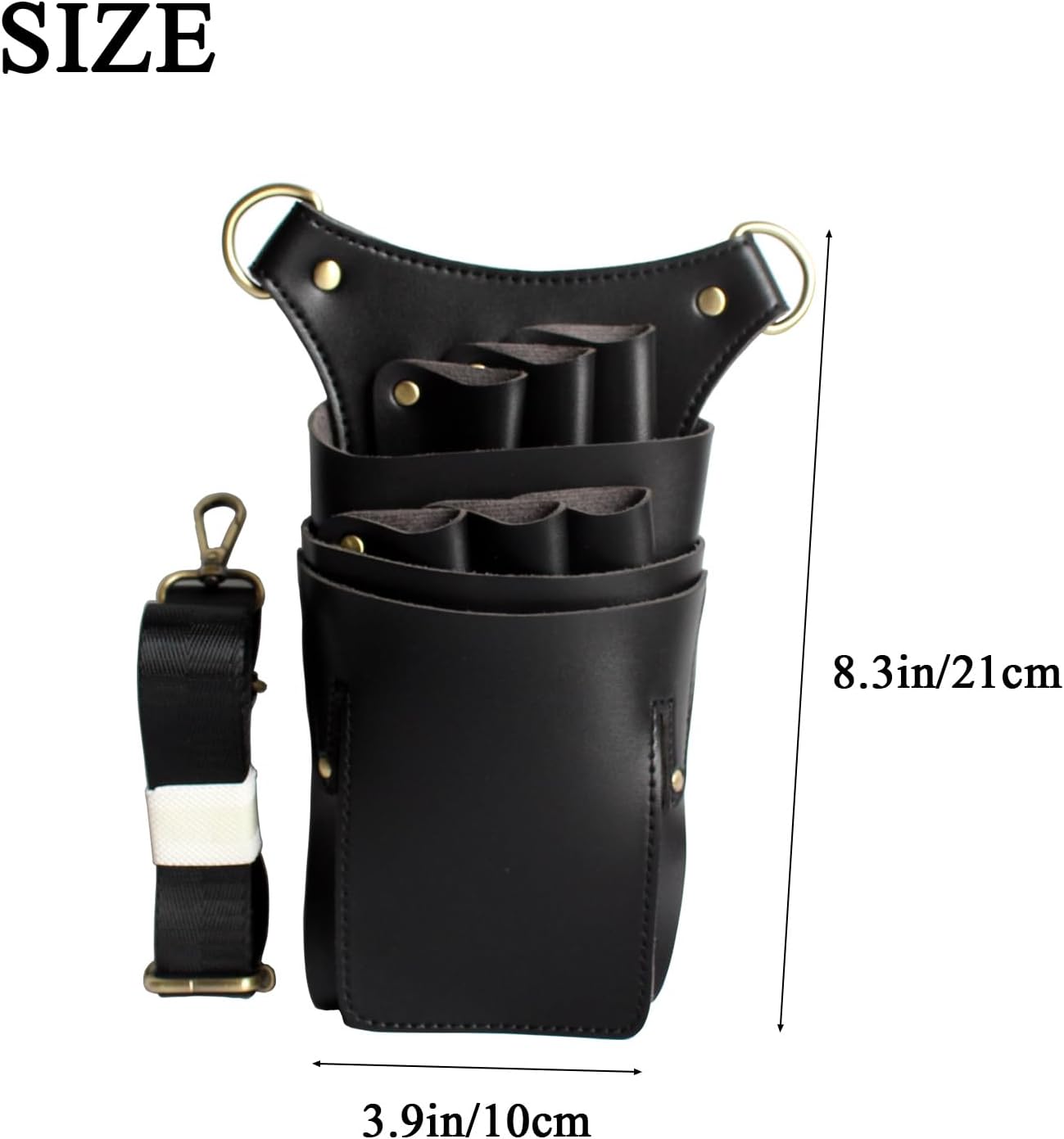 Scissor Pouch for Stylist Essentials Tools Bag, PU Leather Salon Hair Professional Scissors Holster for Hairdressers with Shoulder Belt