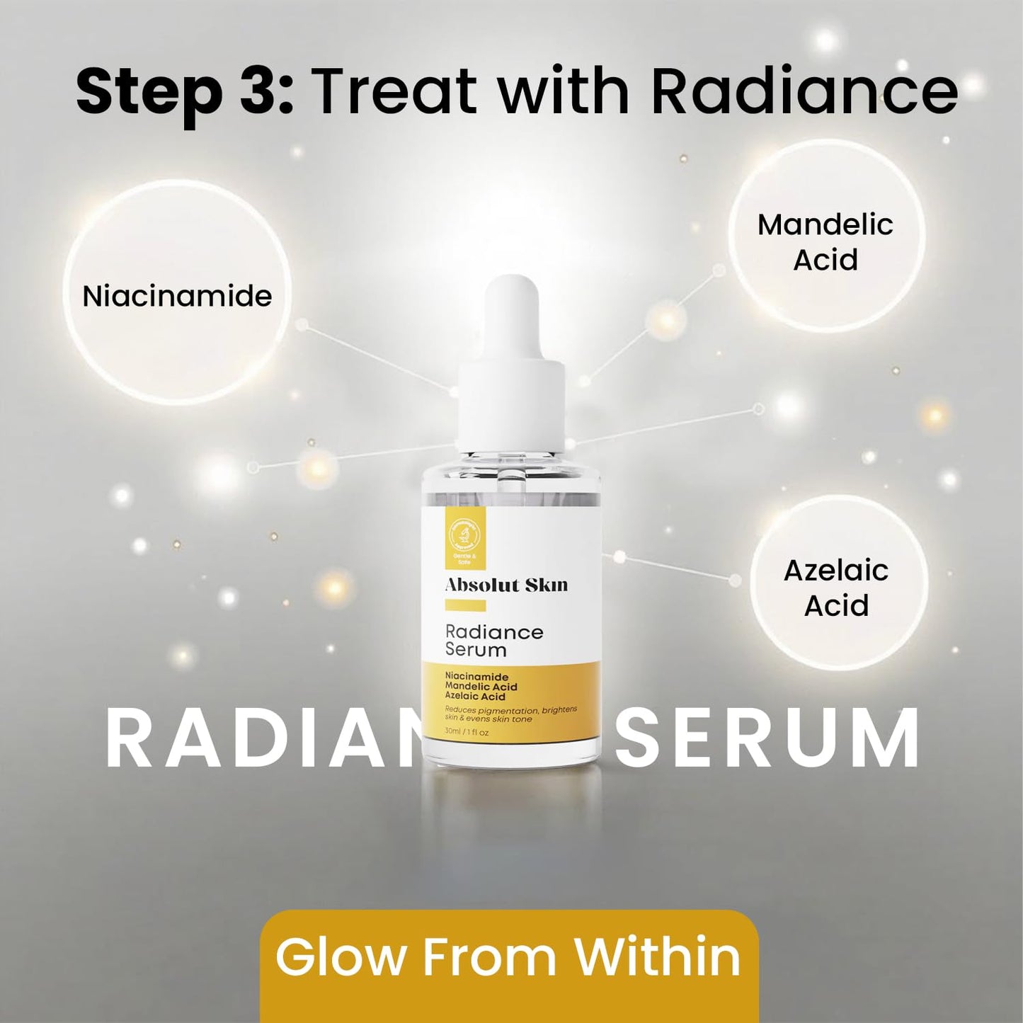 AbsolutSkin Balance Bundle – 4-Step Skincare Routine for Radiant, Even Skin – Includes Face Wash, Exfoliator Gel, Radiance Serum & SPF50 Sunscreen – Brightening Essentials Kit