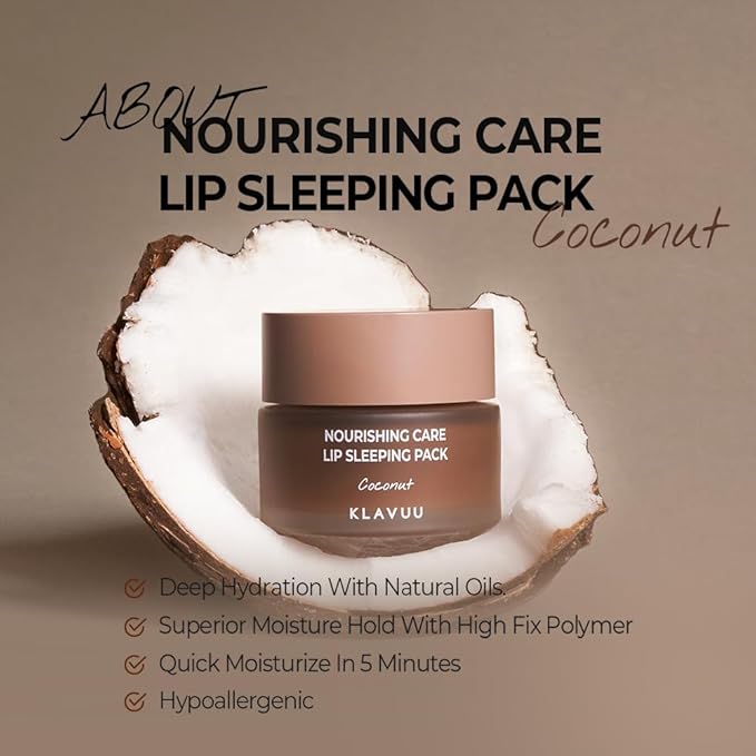 Klavuu Lip Mask Set (2PCS) – Overnight Deep Hydrating Korean Lip Balm Treatment for Very Dry, Chapped Lips | Lip Lightening & Plumping with Instant Hydration | Gentle Exfoliating (Berry & Coconut)