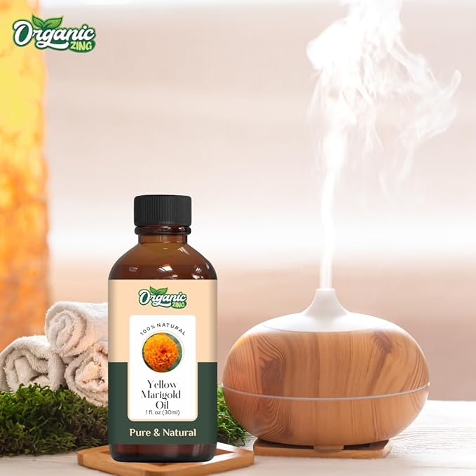 Yellow Marigold (Tagetes erecta) Oil | Pure & Natural Essential Oil for Aroma, Diffusers & Skincare- 30ml/1.01fl oz
