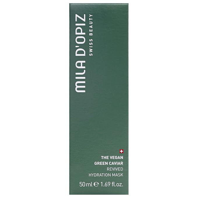 Mila d'Opiz The Vegan Green Caviar Revived Hydration Face Mask - Face Moisturizer Mask with Aloe Vera - Anti Aging Facial Mask for Elasticity - 1.7 oz