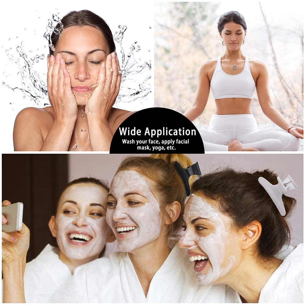 Ondder 24 Pcs White Black Hair Clips for Styling Sectioning Butterfly Pro Salon Hair Clips Clamps for Cutting, Styling, Sectioning Hair Accessories for Women