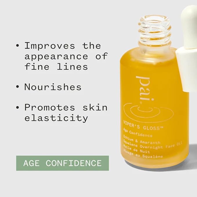 PAI SKINCARE - Organic Viper's Gloss Echium + Amaranth Overnight Face Oil | Natural, Vegan, Sensitive Skincare (1 fl oz | 30 mL)