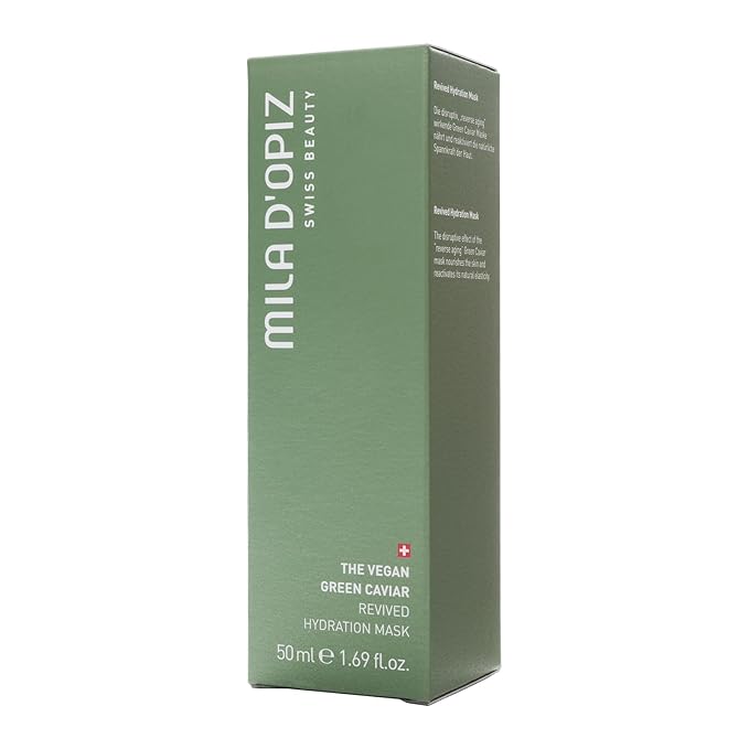 Mila d'Opiz The Vegan Green Caviar Revived Hydration Face Mask - Face Moisturizer Mask with Aloe Vera - Anti Aging Facial Mask for Elasticity - 1.7 oz