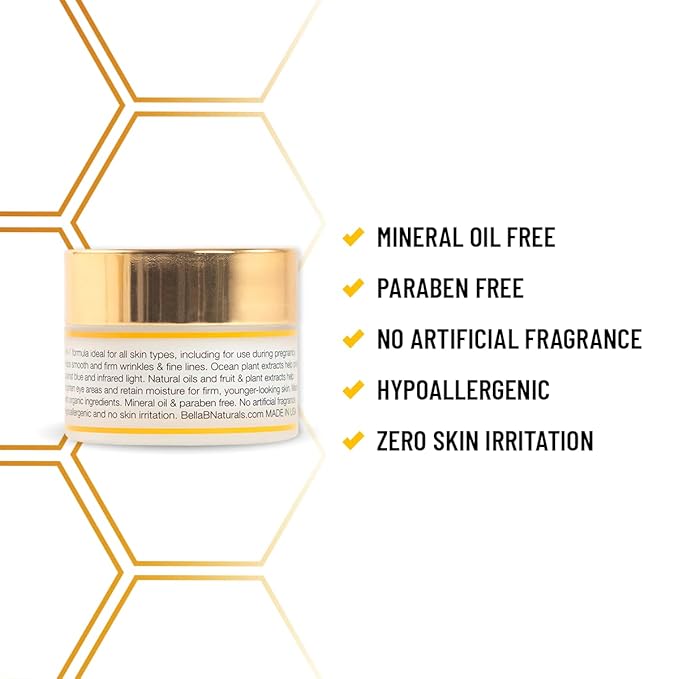 Bella B Eye Cream 1.7 oz Jar - Facial Glow - Pregnancy Skin Care - Pregnancy Skincare - Natural Eye Cream - Anti Aging Eye Cream - Organic Eye Cream - Prenatal Skin Care - Healthy Beauty