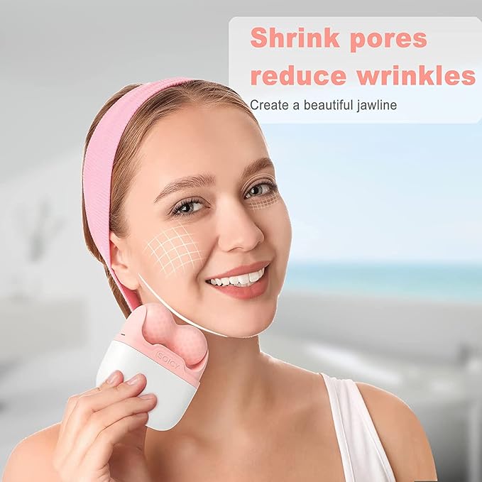 2 in 1 Cool Ice Roller for Face and Eye Facial Roller Personal Skin Care Tool with Carry Case to Reduce Puffiness and Relief Migraine, Pain. Women Mother Gift