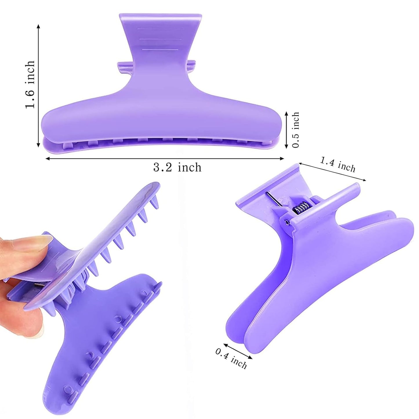 Ondder 24 Pcs Purple Butterfly Hair Clamps Clips Hair Claw Clips Salon Pro Section Clip for Styling, Sectioning, Cutting, Coloring Hair Clips Hairdressing Salon Tool Hair Accessories for Women Girls