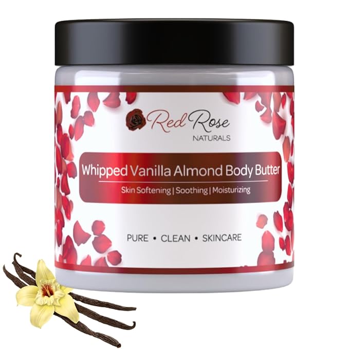 Whipped Body Butter, Scented Vanilla Body Moisturizer 8 oz., Coconut Oil & Shea Butter for Sensitive, Dry Skin, Non-Greasy, Soft & Creamy, Natural Skincare for Women & Men – Vegan