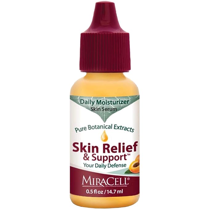 Miracell Skin Relief & Support Oil – Natural Face & Body Moisturizer with Apricot, Jojoba, and Vitamin E – Fast-Absorbing Hydration for Dry, Sensitive, or Rough Skin – 0.5 oz