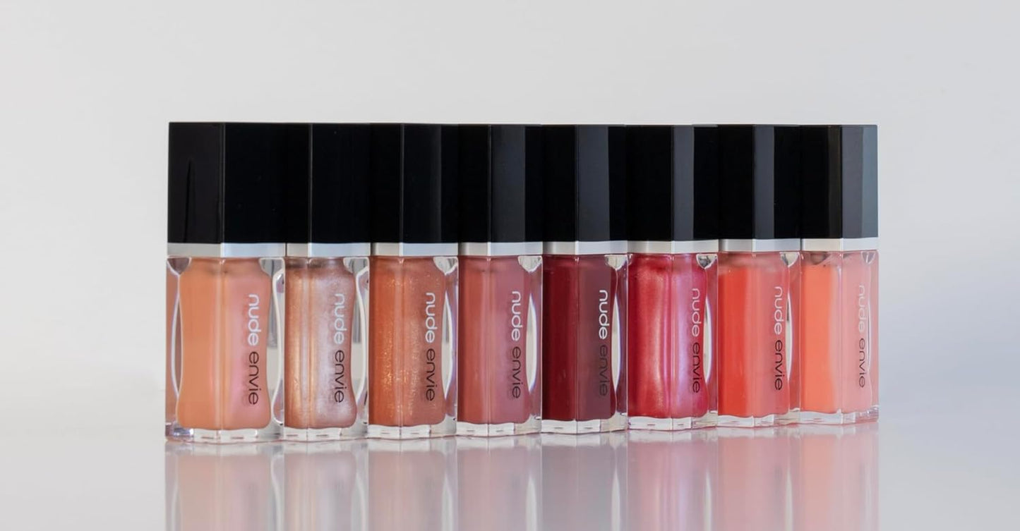 nude envie - Lip Gloss - High-Shine Finish - Moisturizing & Easy Application - Luxury Hydration - Non-Sticky Formula - With Vitamin E & Glycine Soja Oil - Vegan, Paraben-Free & Cruelty-Free - Sultry