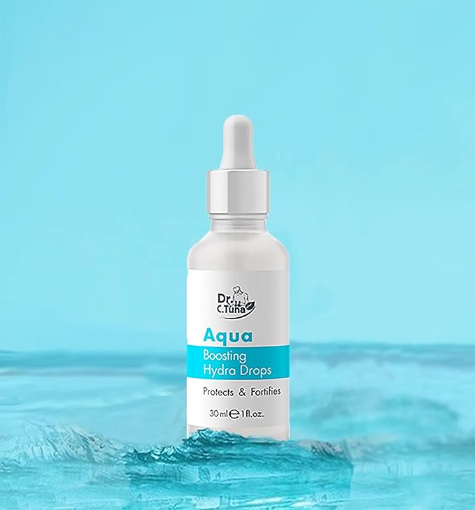 FARMASI Dr. C. Tuna Aqua Boosting Hydra Drops, Hydrating & Brightening Face Serum with Sea Water Complex, Reduce Fine Lines & Wrinkles, Dermatologically Tested,1 fl. oz / 30 ml
