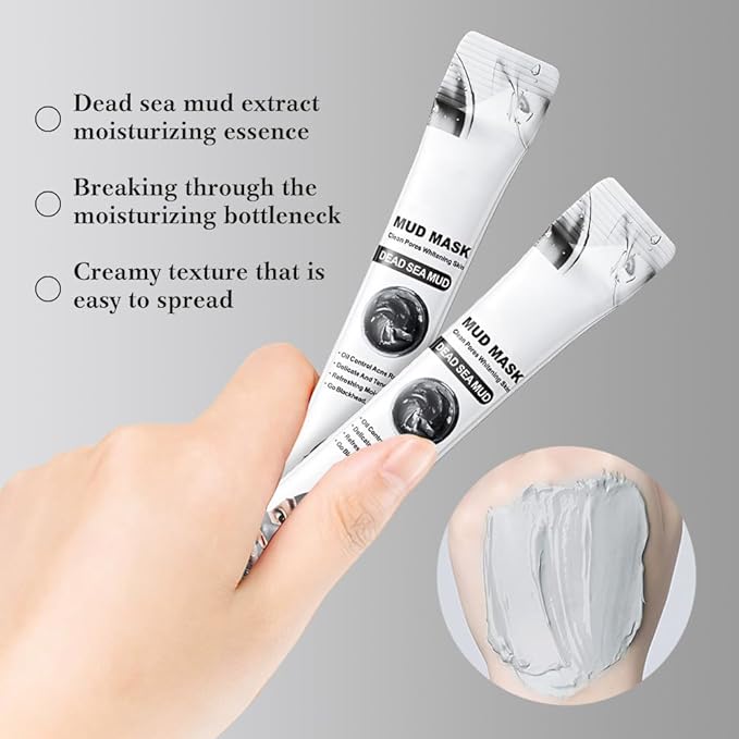 10X Collagen Anti-Aging Sleep Mask – Active Protein Technology – Intensive Hydration, Reduces Sagging & Dullness, Skin Care, Smooth & Whitilight, Cruelty-free (10PCS-Mud Mask-Dead sea mud White)