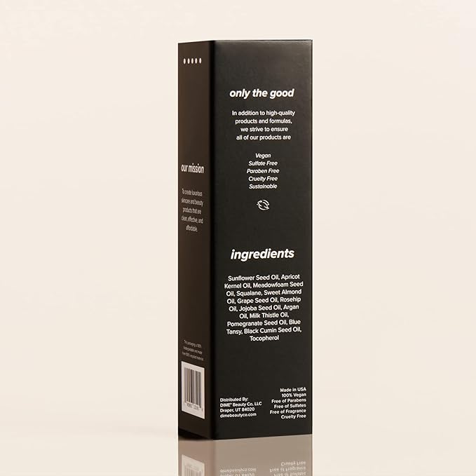 DIME Beauty Blue Facial Oil, 1 oz / 30 mL - Blemish Spot Treatment with Blue Tansy, Black Cumin Seed, Rosehip, and Grapeseed Oils