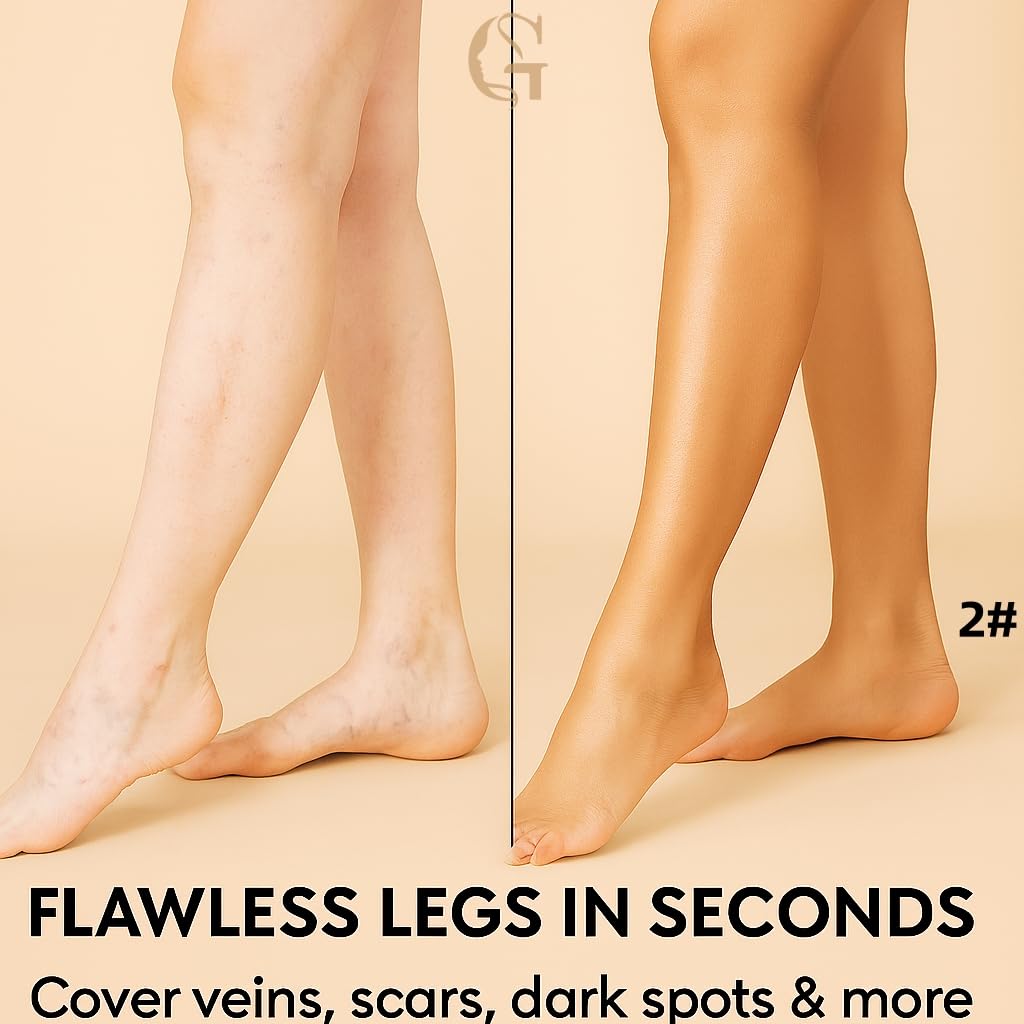 Leg Concealer Body Makeup Foundation – Full Coverage Cream for Veins, Scars, Blemishes – Smooths Skin Tone Waterproof & Long-Lasting Leg Makeup – 100ml (MEDIUM)