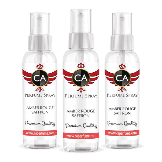 CA Perfume Amber Rouge Saffron For Women And Men Unisex Fragrance Eau de Parfum Spray Refillable Bottle 2 Fl Oz/60ml-X3