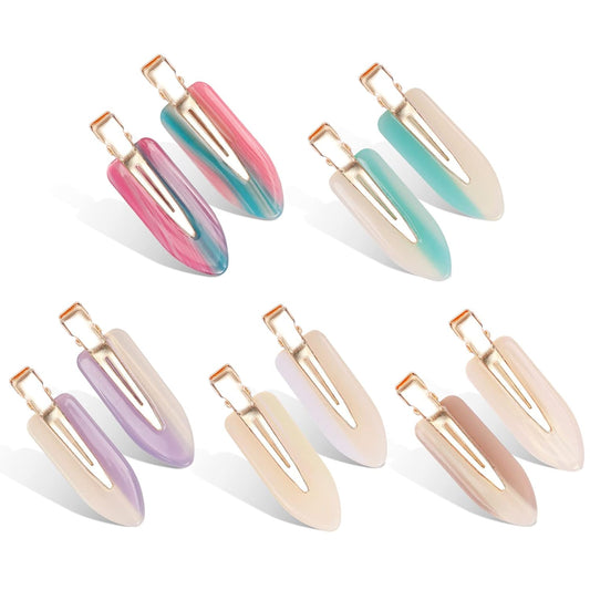 KesaPlan 10PCS No Bend Hair Clips, Acrylic Resin No Crease Hair Clips for Styling, Colorful Creaseless Flat Duckbill Hair Barrette for Makeup Hairstyle Accessories for Women Girls Gifts