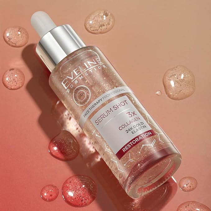 Eveline Cosmetics Face Therapy Eveline Cosmetics Rejuvenating Serum Shot with 24K Gold, Collagen, and Elastin