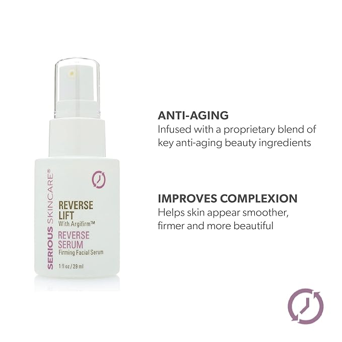 Serious Skincare Reverse Lift Firming Face Serum for Skin Tightening - Hydrating Anti-Aging Peptides - Lift & Firm Skin Care for Sagging Facial & Neck Contours - 1 Fl. Oz.