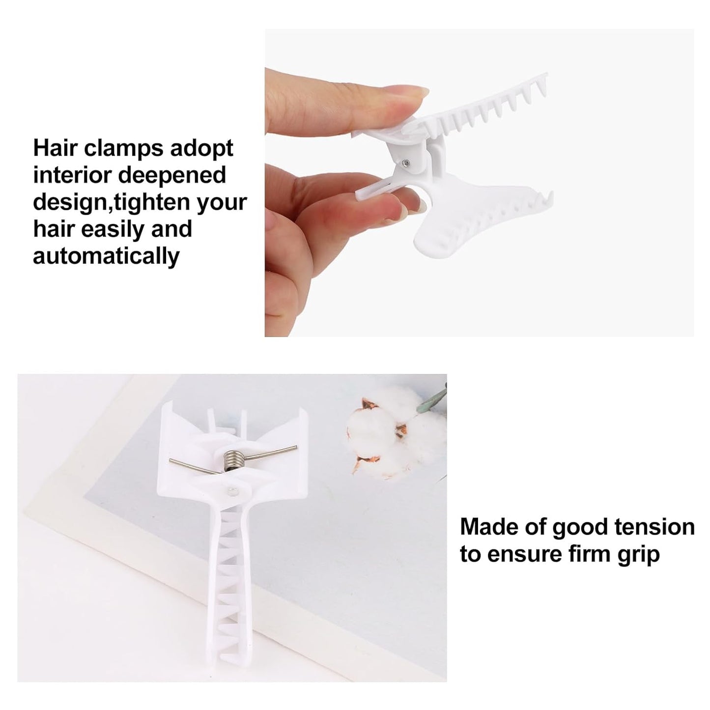 Ondder 24 Pcs White Butterfly Hair Clips for Styling and Sectioning - Pro Claws Clamps for Cutting, Coloring - Hair Accessories for Women Girls