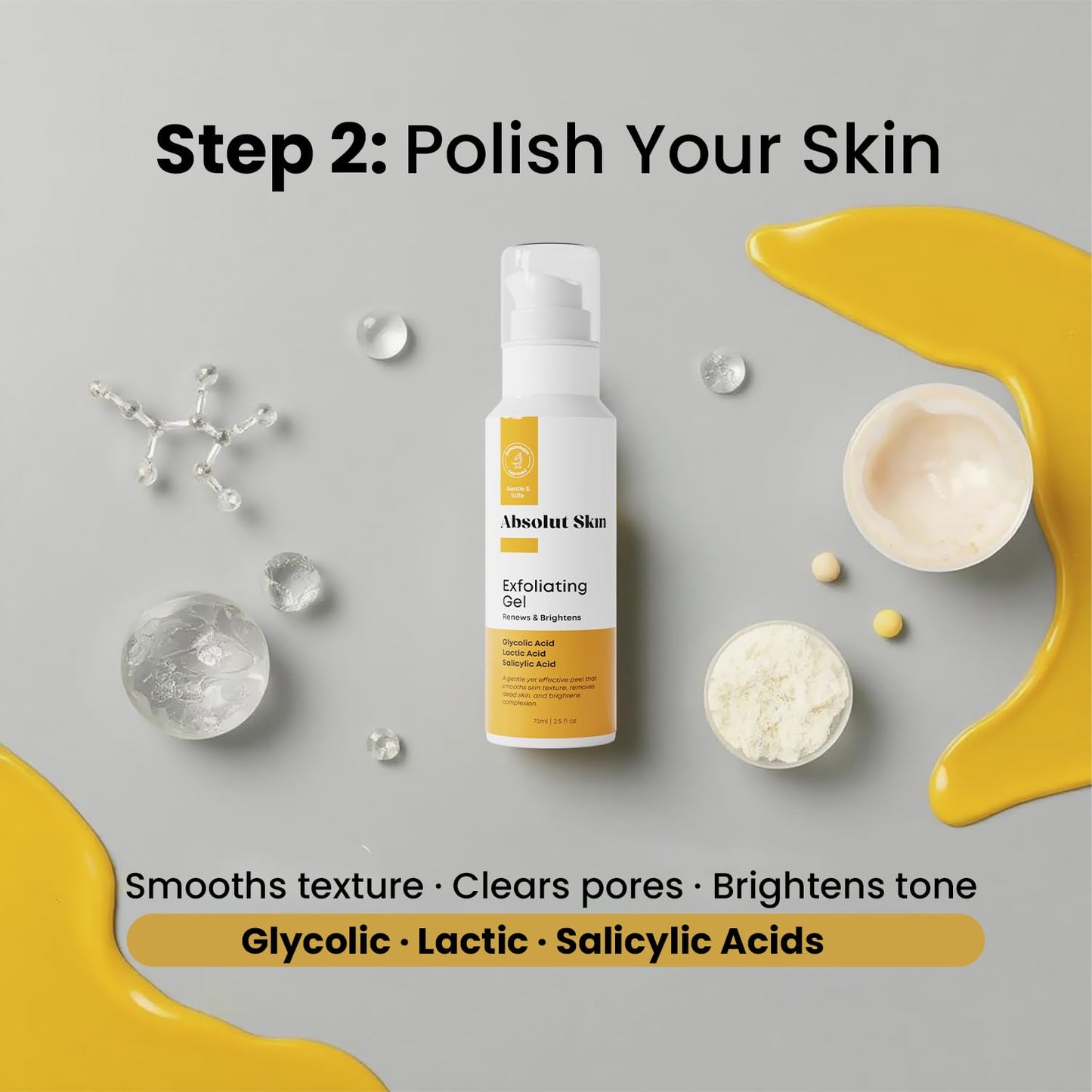 AbsolutSkin Balance Bundle – 4-Step Skincare Routine for Radiant, Even Skin – Includes Face Wash, Exfoliator Gel, Radiance Serum & SPF50 Sunscreen – Brightening Essentials Kit