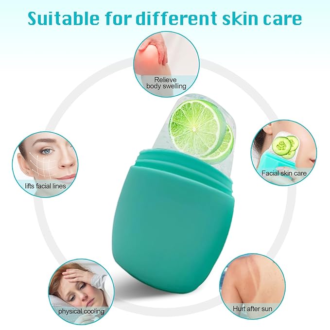2Pack Facial Roller, Recula Silicone Facial Roller for Face to Tighten and Lift skin, Face & Eye Puffiness Relief, Reusable Facial Ice Mold for Neck to Enhance Natural Glow, Skin Care for Women Beauty