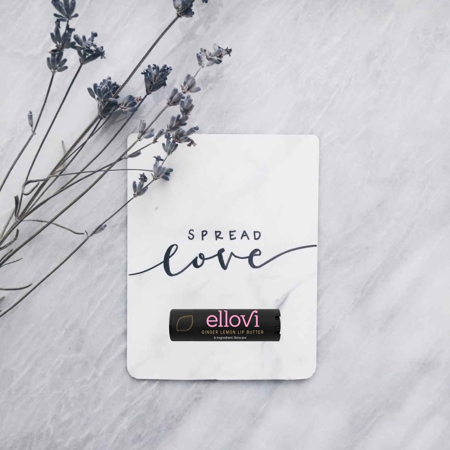 Ellovi Natural Lip Butter Lip Balm - Ginger Lemon - Pure Enough to Eat - Made With Just 6 Vegan Ingredients - 100% Natural & Organic Moisturizing Lip Care for All Day Hydration (Single)