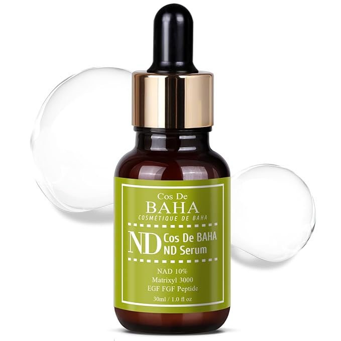 NAD+ Radiance Serum with Peptide Complex, Madecassoside & Adenosine for Hydrated, Refreshed Skin,1 Fl Oz (30ml)