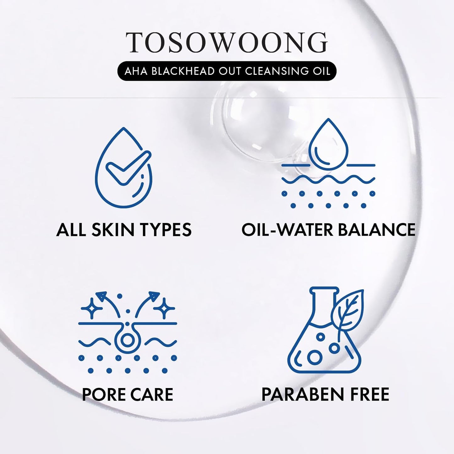 TOSOWOONG AHA Blackhead Out Cleansing Oil, Jojoba Oil, Makeup Remover, Blackhead & Pore Cleaner, Gentle Face Cleanser, Korean Skincare, 150ml, 5.07 fl. oz.