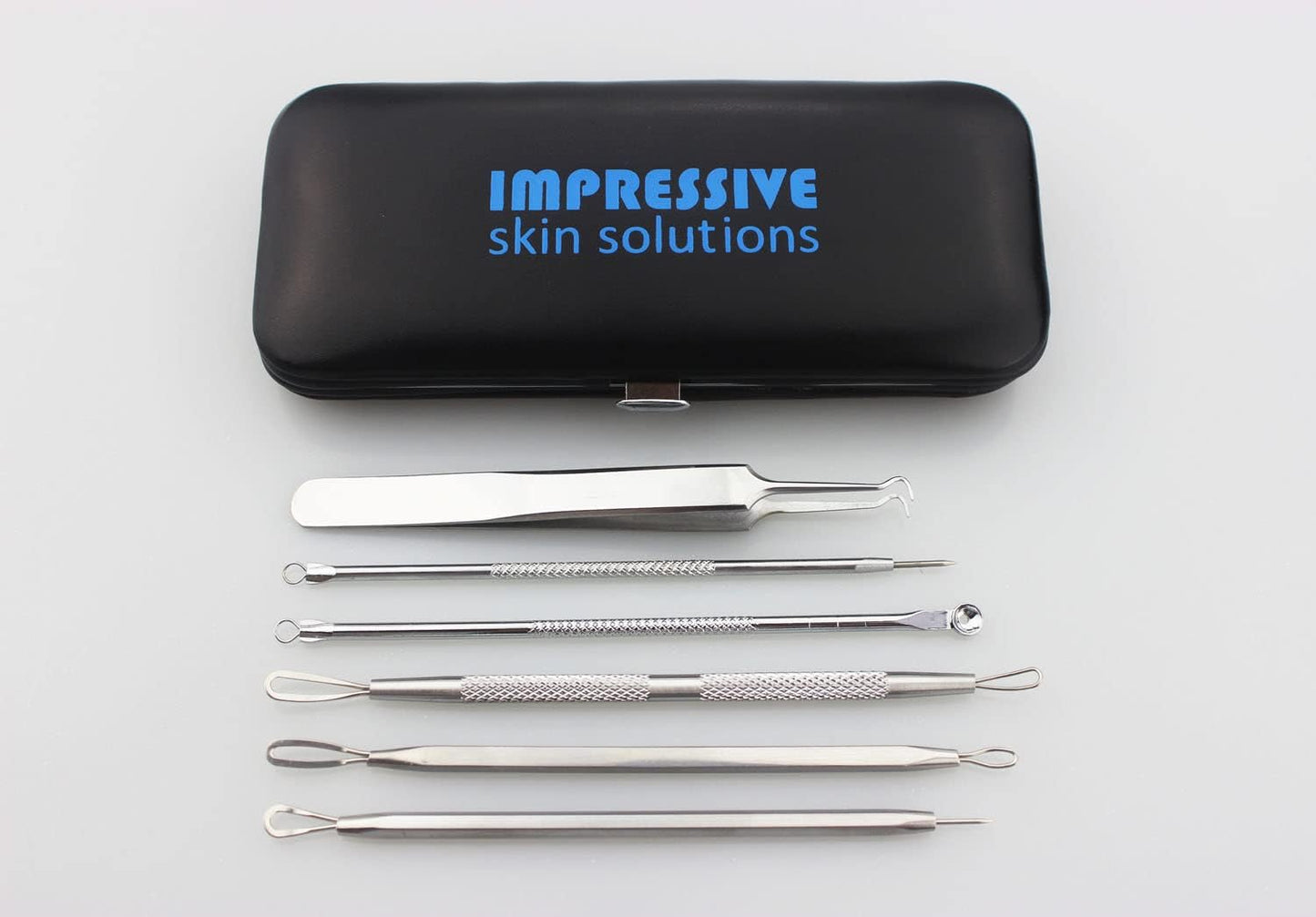 Blackhead Remover Tool Kit Set 6 PCS Professional Surgical Stainless Steel Extractors for Facial and Body Blemishes