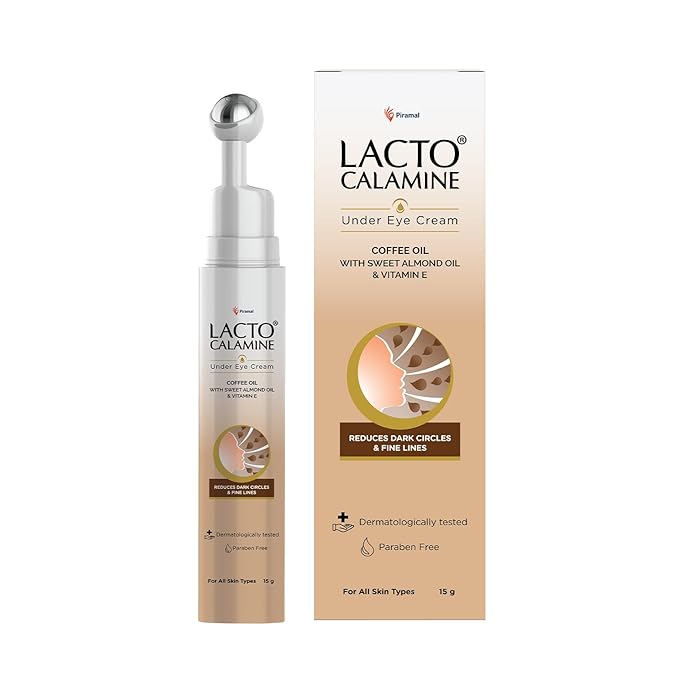 Under Eye Cream For Dark Circles for Women & Men | Fine Lines & Puffy Eyes With Cooling Massage Roller | 15g | With Coffee Oil, Multi-Peptides, Niacinamide, & Vitamin E
