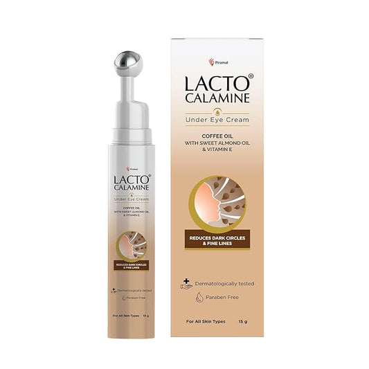 Under Eye Cream For Dark Circles for Women & Men | Fine Lines & Puffy Eyes With Cooling Massage Roller | 15g | With Coffee Oil, Multi-Peptides, Niacinamide, & Vitamin E