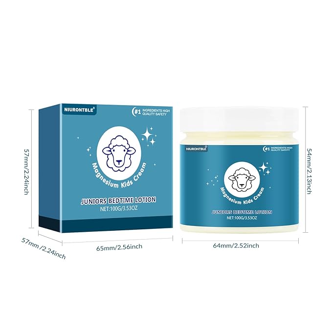 Magnesium Lotion for Kids, Magnesium Cream for Sleep, Soothing Relief & Relaxation - Topical Magnesium Cream Helps Kids Stay Calm at Bedtime and During The Night, Without Melatonin（3.53 oz）