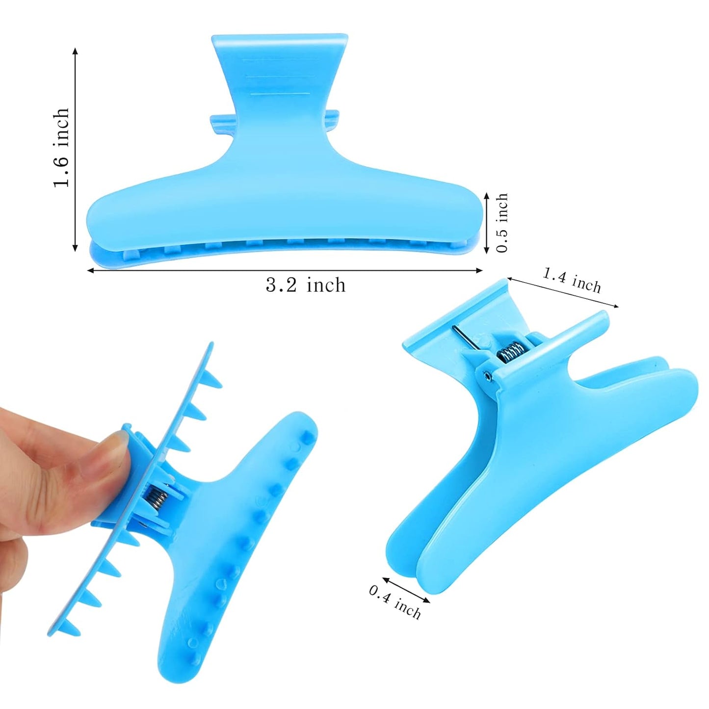 Ondder 12 Pack Butterfly Hair Clamps Claw Clips Salon Pro Section Clip for Styling, Sectioning, Cutting, Coloring Hair Clips Hairdressing Salon Tool Hair Accessories for Women Girls