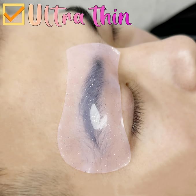 Brow Perm Patch Eyebrow Lamination Cover Tool Silicone 8 Pcs Lash Lift Shield Mate Self Sticky Gel Eyebrow Perming Pads Soft Patches Self-Adhesive Reusable Pads (Multiple Color)