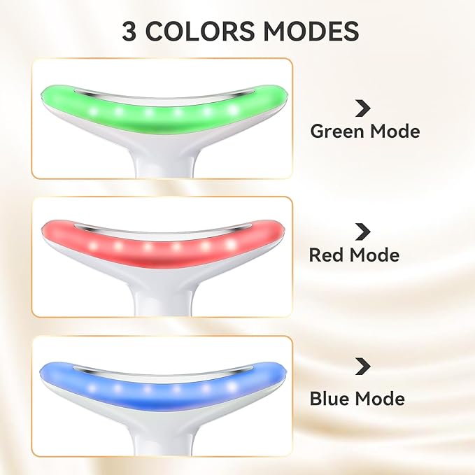 Neck Face Massager, Portable and Multifunctional Face Sculpting Tool, 3 Colour Modes Facial Massager, Face Massager Tool for Skin Care, Pink