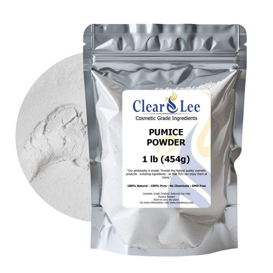ClearLee Cosmetic Grade Pumice - 100% Pure Natural Grain/Powder - Great for Skin Exfoliation in DIY Soaps, Masks, Scrubs for Face, Body, Foot (1lb, Powder)