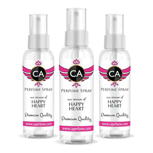 CA Perfume Eco Refill Impression of Happy Heart For Women EDP Perfume Concentrated Long Lasting Eau de Parfum Spray Refillable Atomizer Bottle 2 Fl Oz/60ml-X3
