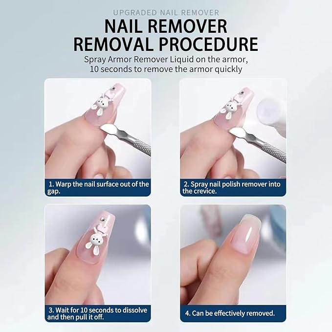 Press on Nail Glue Remover Nail Remover Kit,Cuticle Trimmer with Cuticle Pusher and Nippers Professional Manicure Tools for Manicure Salons