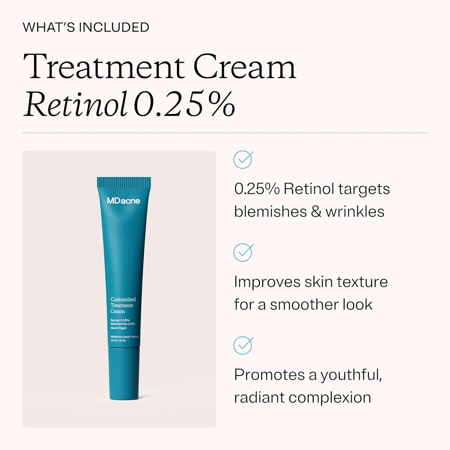 MDacne 3 Step Retinol Acne Kit - Retinol Cream 0.25%, Salicylic Acid Cleanser, Niacinamide Moisturizer - Plant-Based kit for Hormonal Acne, Blemishes, Wrinkles, 60 Day Acne Kit + Pimple Patch Gift