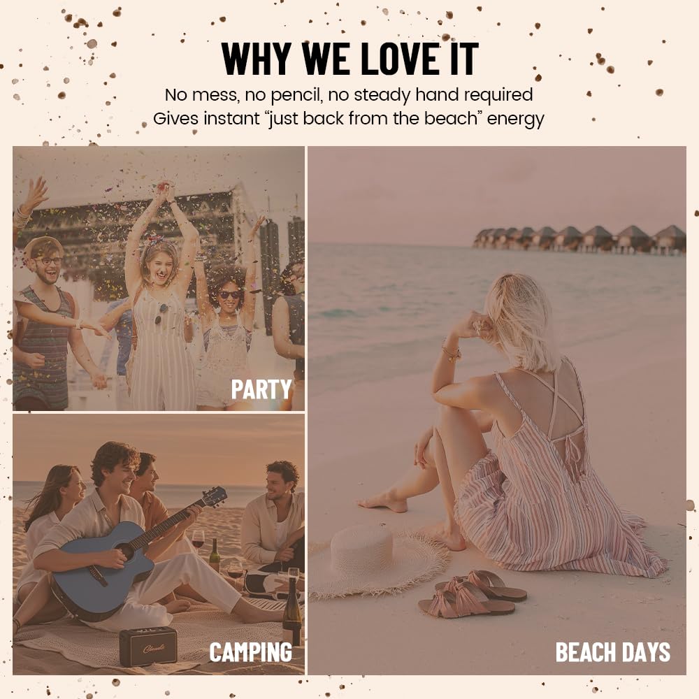 Upgrade Faux Freckle Stamp Pen – Waterproof Fake Freckles Makeup Tool, Natural-Looking Freckle Maker & Spray with Multi-Prong Precision Stamp Head, Long-Lasting Sunkissed Makeup (3# DARK)