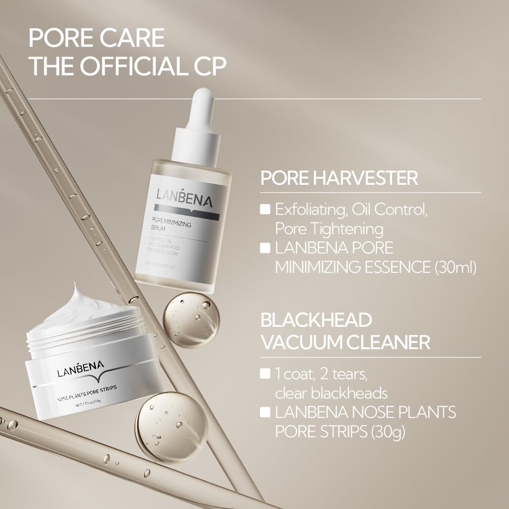 LANBENA Pore Minimizer for face, Skin Care, Pore Minimizer Treatment Serum 2.0, Facial Essence for Shrinking Pores, Relieving Dryness, Oil Control Firming, Moisturizing after Remover Blackhead, 30ML