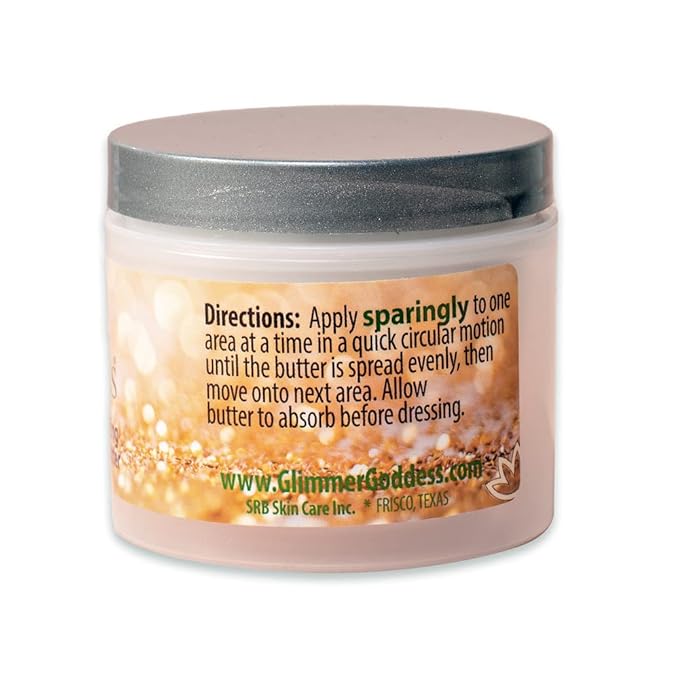 GLIMMER GODDESS Organic Whipped Body Butter - Sexy Level 2 Gold Shimmer - Moisturizing & Nourishing Skincare with Natural Ingredients - Sultry Glow & Hydration - 4.0 oz