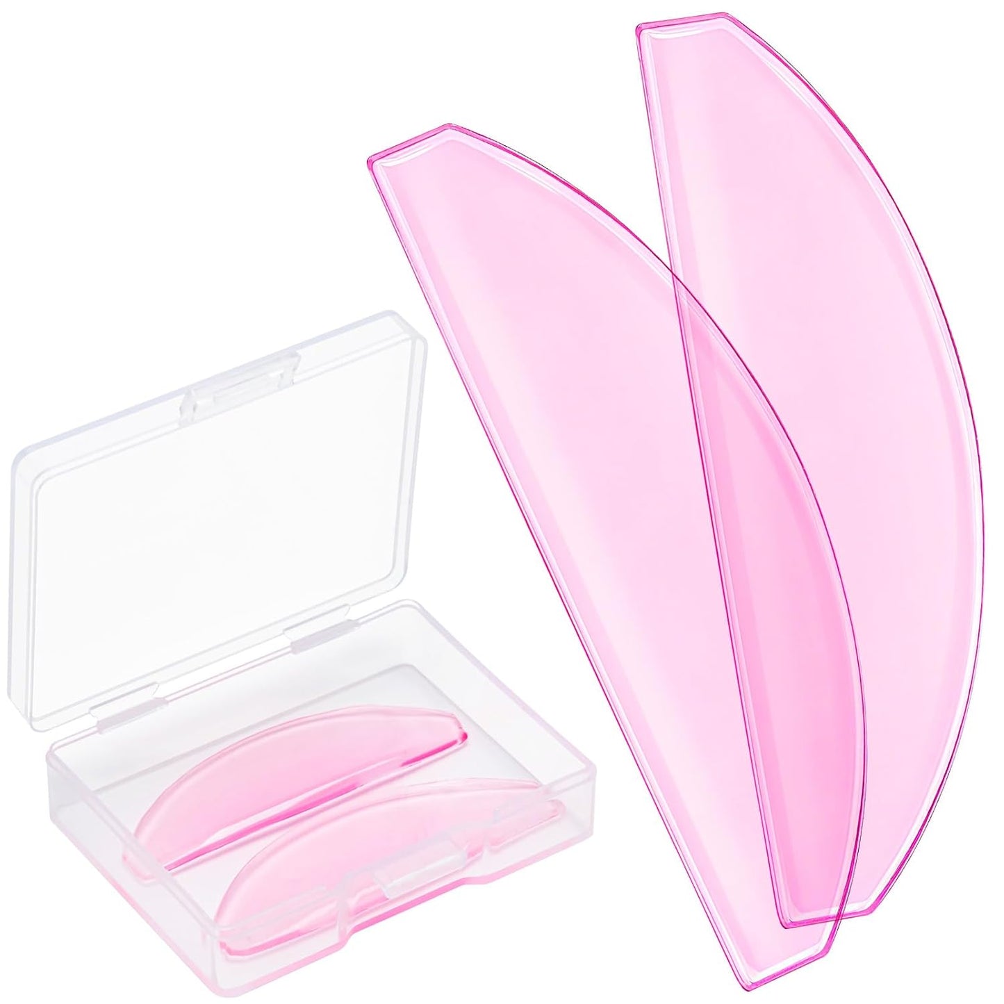 1 Pair Korean Lash Lift Flat Shields, Pink Lightweight Lash Lifting with 1mm Ultra-Thin Design, Glueless Adhesion & Flexible Stretch Eyelash Lift Pads, Reusable Eyelash Perm Tools for Ideal Curls