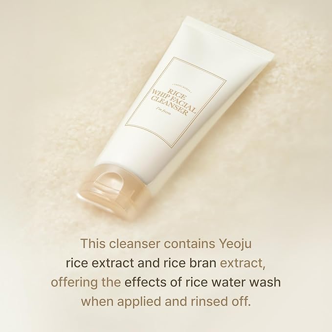 I'm From Rice Whip Facial Cleanser Set - Travel Kit With Face Wash 5.07 fl oz & Toner 1.01 fl oz, Low-pH Rice Water Cleanser for Sensitive, Dry Skin